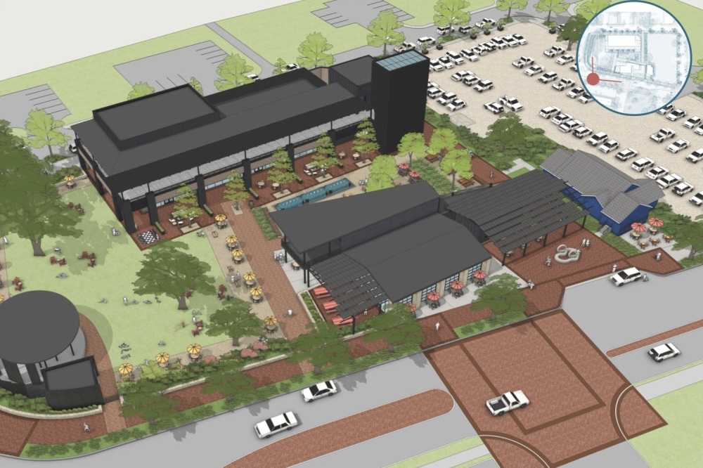 a rendering showing the first phase of the downtown catalyst project