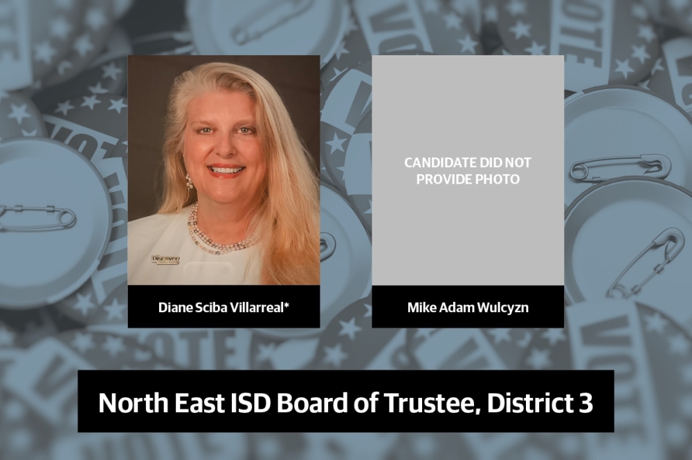 Incumbent Diane Sciba Villarreal and Mike Adam Wulcyzn are running to represent District 3 on the North East ISD board of trustees in the May election. (Photos submitted by respective candidates/Community Impact)