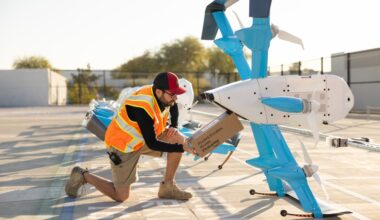 a photo of a man working on a drone