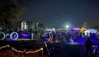 Bikers of all ages can visit the Bell District in Cedar Park for a glow-in-the-dark bike ride March 20. (Courtesy city of Cedar Park)