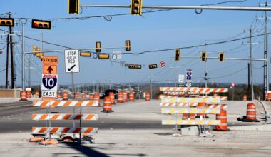 Traffic on FM 1518 between I-10 and the Woman Hollering Creek bridge will be shifted to the east, beginning as early as March 19. (Jarrett Whitener/Community Impact)