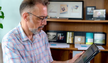 man looking at customer portal