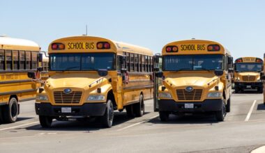 NBISD trustees approved the purchase of 10 new school buses for $1.55 million at a March 16 meeting. (Ethan Thomas/Community Impact)