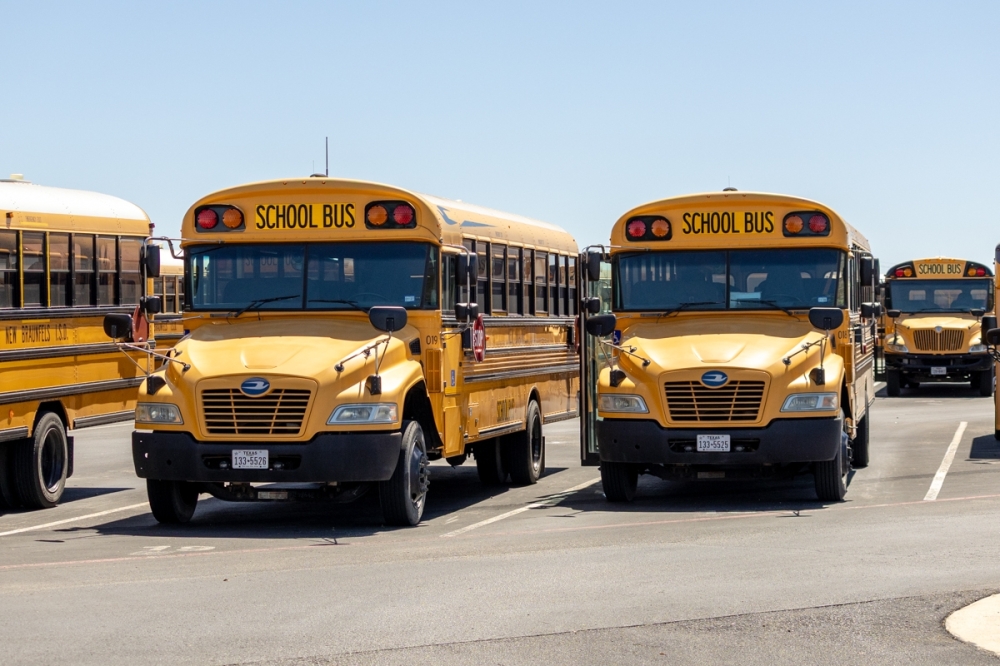 NBISD trustees approved the purchase of 10 new school buses for $1.55 million at a March 16 meeting. (Ethan Thomas/Community Impact)