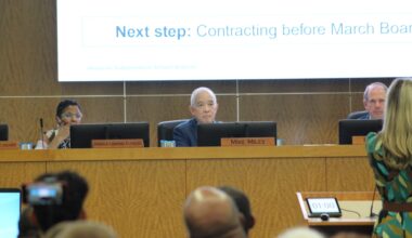Pictured is HISD's board of managers and Superintendent Mike Miles (center) during the district's February 26 special meeting.