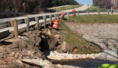 The Heritage Avenue/Cheek-Sparger Road project consists of extending the southbound right turn lane on Heritage Avenue and Cheek-Sparger Road, addressing scour issues at the existing culvert bridge crossing and replacing and extending the culvert under the road. (Heather McCullough/Community Impact)