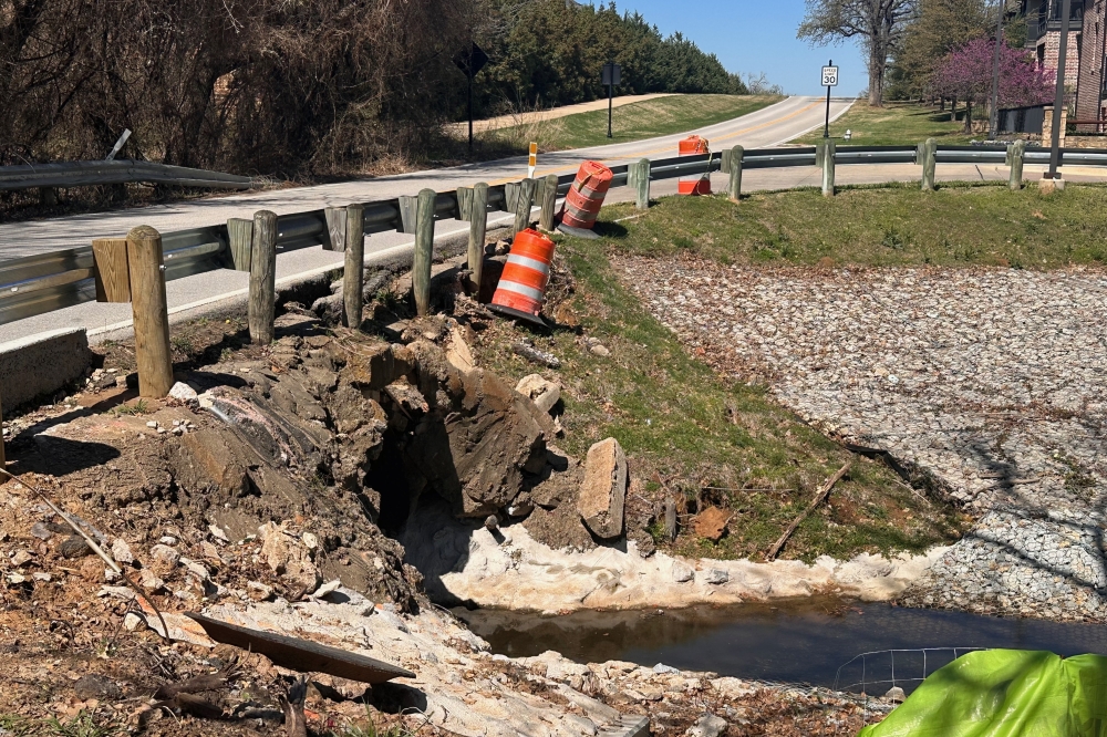 The Heritage Avenue/Cheek-Sparger Road project consists of extending the southbound right turn lane on Heritage Avenue and Cheek-Sparger Road, addressing scour issues at the existing culvert bridge crossing and replacing and extending the culvert under the road. (Heather McCullough/Community Impact)