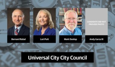 Four candidates are running in the race for a Universal City City Council at-large seat. (Courtesy Bernard Rubal, Lori Putt, Mark Dunlop/Community Impact)