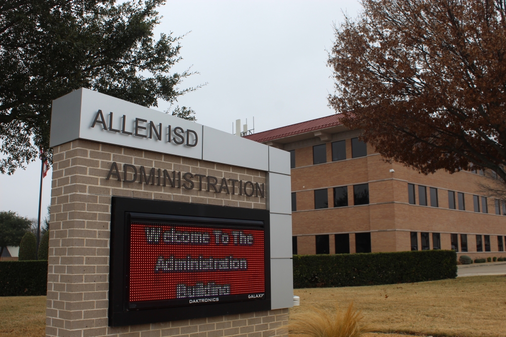 Image of an Allen ISD Administration sign