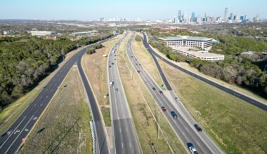 Drone photo of MoPac South at Barton Skyway