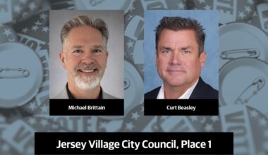 Candidates Michael Brittain and Curt Beasley are vying for Place 1 on the Jersey Village City Council in the May 2 local election. (Community Impact staff)