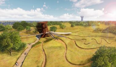 Northwest Community Park is set to open this summer. It includes a prairier overlook to take in the native Blackland Prairie. (Rendering courtesy city of Frisco)