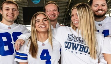 people wearing Dallas cowboys merchandise