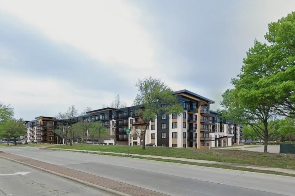 A rendering of a five-story building along Ohio Drive