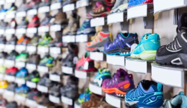 shoes on a shelf in a store