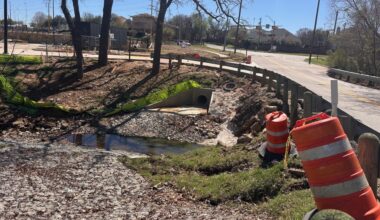 The culvert along Heritage Avenue