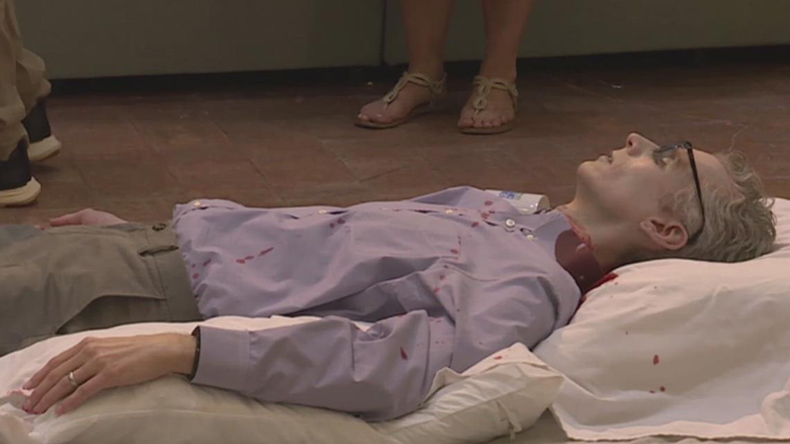 Texas A&M-Corpus Christi students investigate mock crime scenes in hands-on lab