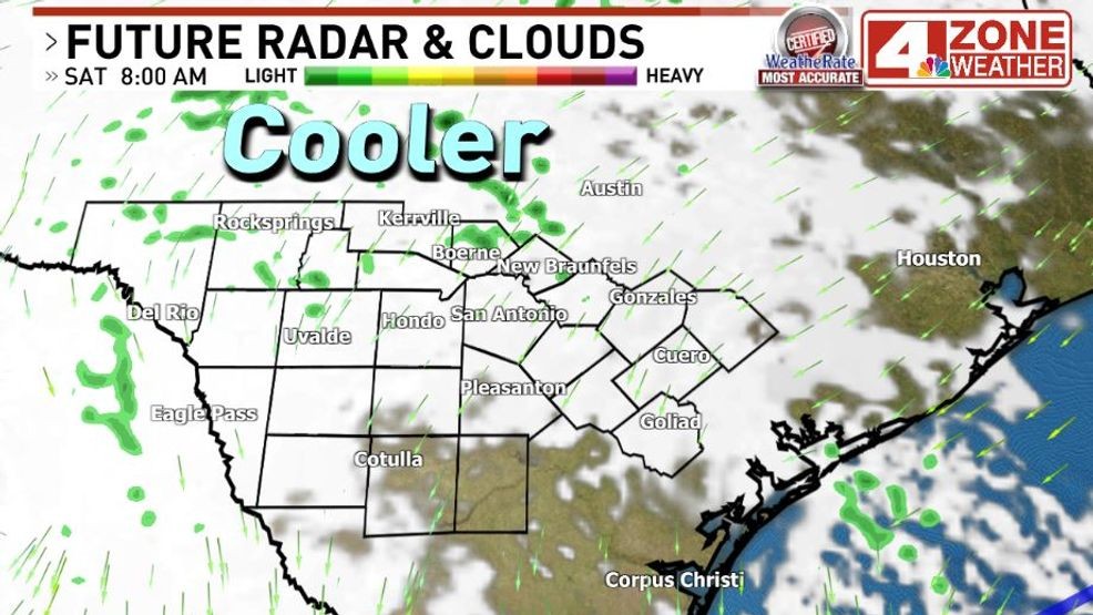 Saturday morning clouds with areas of sprinkles or misty rain possible