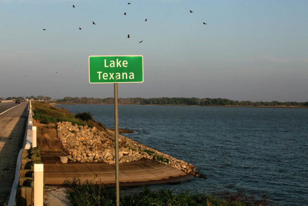 Corpus Christi’s largest remaining reservoir, Lake Texana, is currently 55 percent full and projected to hit 30 percent this summer. Credit: Dylan Baddour/Inside Climate News