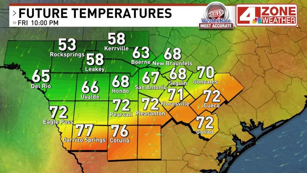 Future temperatures 9PM - 10PM