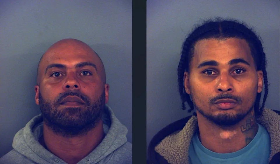 Randy Dronne Gray, left, and Lamario Treveonne Gray were arrested on suspicion of burglary of a vehicle involving jugging during a Friday, March 6, 2026, incident in East El Paso.