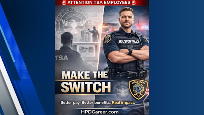 Houston Police Officers’ Union encourages TSA employees to join HPD amid shutdown