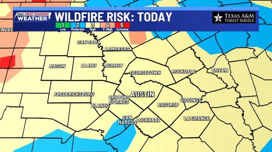 Wildfire risk today is HIGH