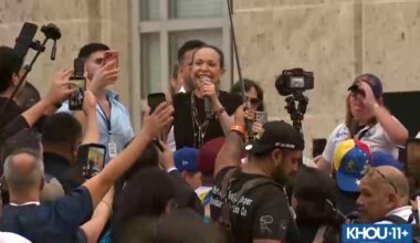 María Corina Machado speaks to crowd in Houston