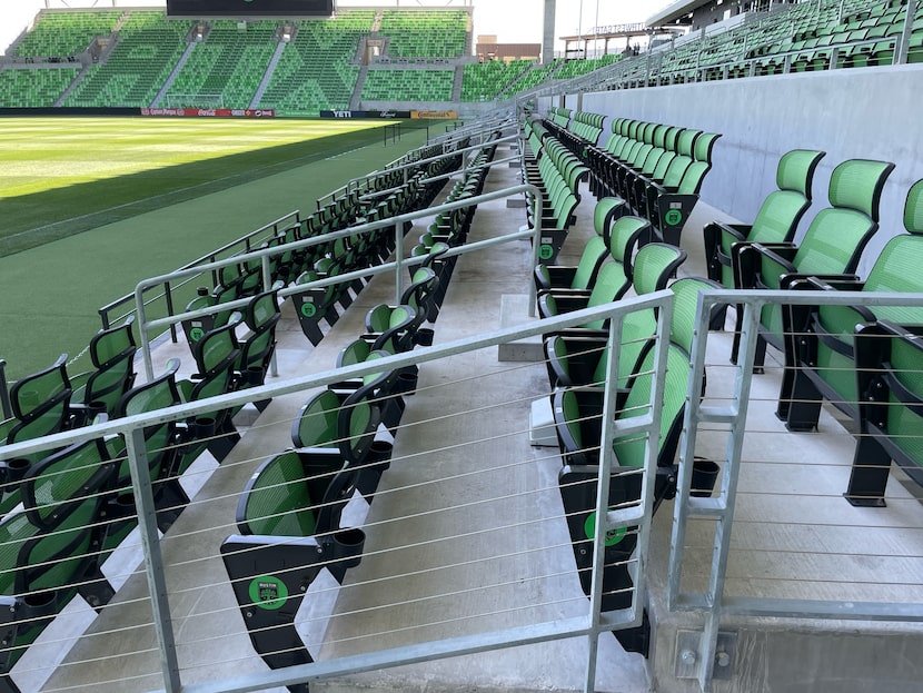Austin FC hired premium seating company 4Topps to install mesh seating inside Q2 Stadium,...