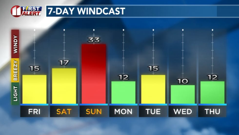 Strong wind expected on Sunday