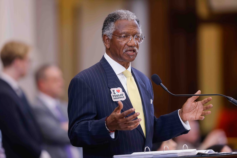 State Rep. Harold Dutton, D-Houston, speaks about an amendment he proposed for Senate Bill...