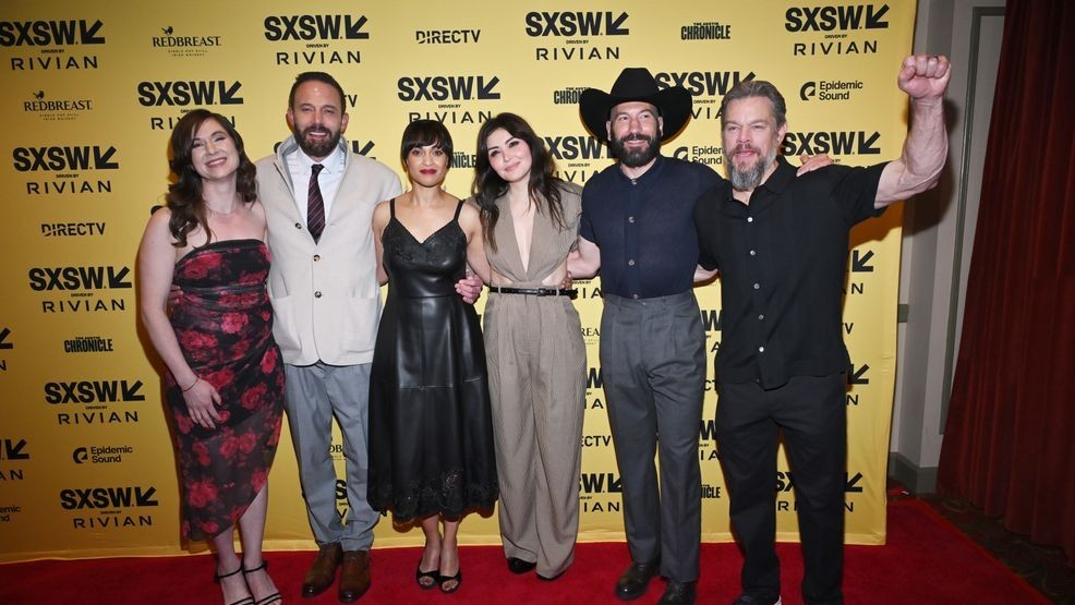 Ben Affleck, Cynthia Addai-Robinson, Daniella Pineda, Jon Bernthal, Matt Damon at the "The Accountant 2" Premiere during the SXSW Conference & Festivals at the Paramount Theatre on March 8, 2025 in Austin, Texas.
