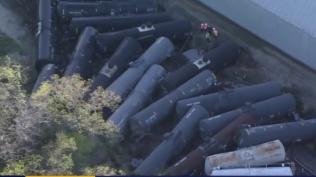 Train derailment in Richmond blocks several crossings