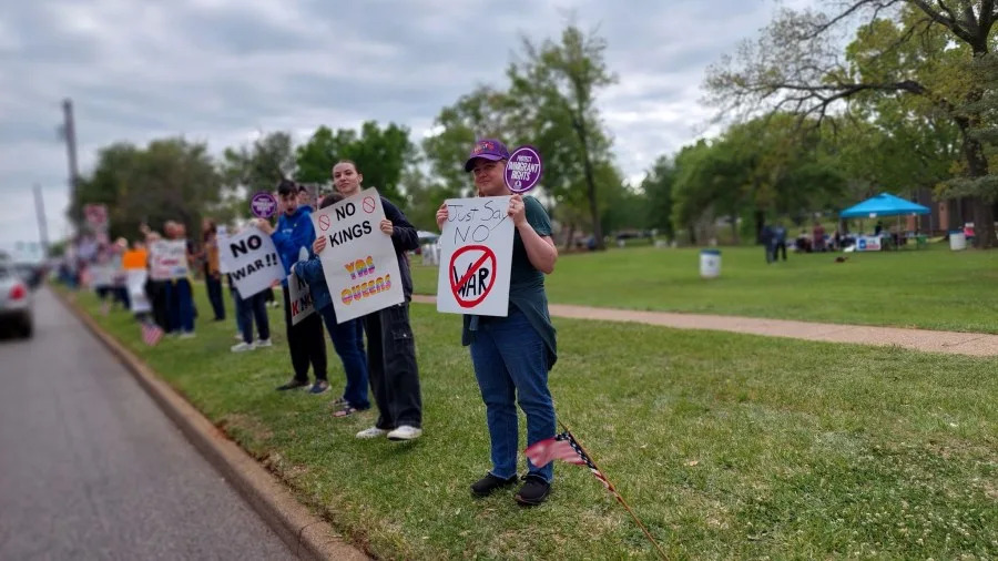 Photo of the Tyler No Kings Protest, courtesy of the Northeast Texas National Organization for Women.