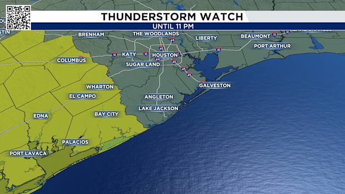Severe Thunderstorm Watch issued near Houston