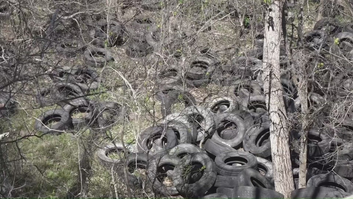 Illegal tire dumping plagues two San Antonio River parks; Wilson County Sheriff investigates