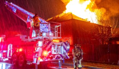 Fort Worth firefighters battle house fire during thunderstorm Wednesday night