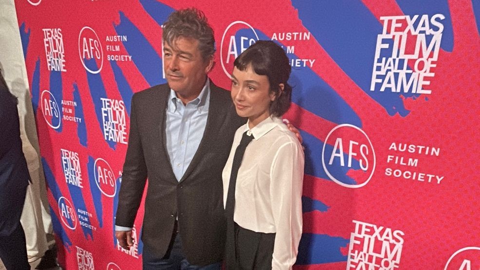 Texas Film Awards honoree Sophie Chandler and her father, Kyle Chandler 