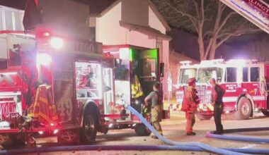 Crews battle fire at Arlington commercial building