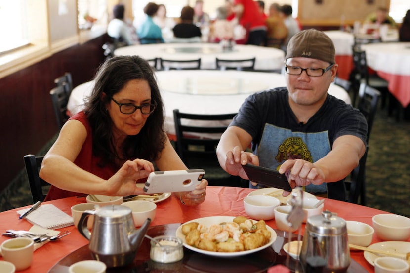 Restaurant critic Leslie Brenner and Chih-Ming "Petey" Feng, at the time a line cook at...