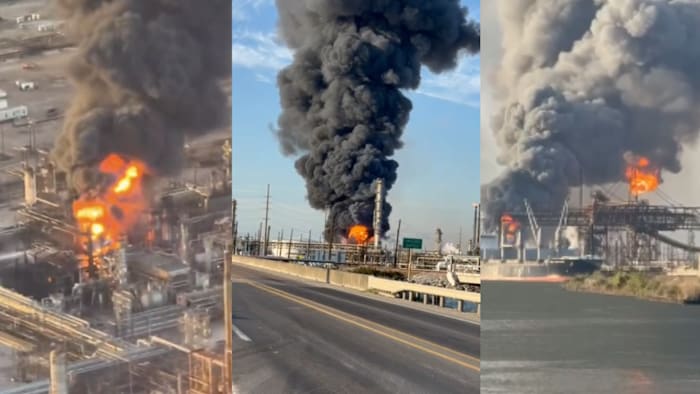 Smoke pouring out of Port Arthur refinery after reported explosion