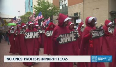 Protesters gathered in Fort Worth as part of the 'No King's' rallies in North Texas