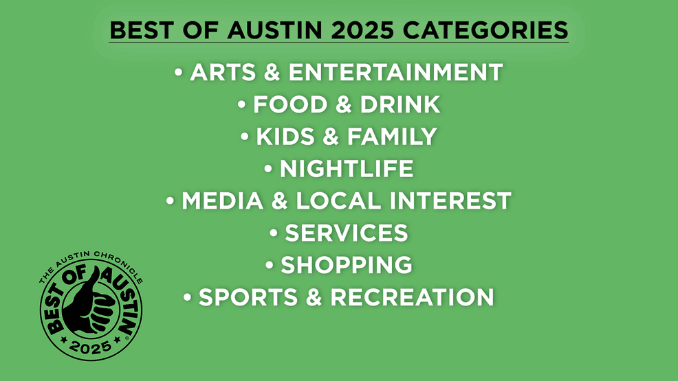 Austin Chronicle’s "Best of Austin" awards are back, and it’s time to vote your faves!