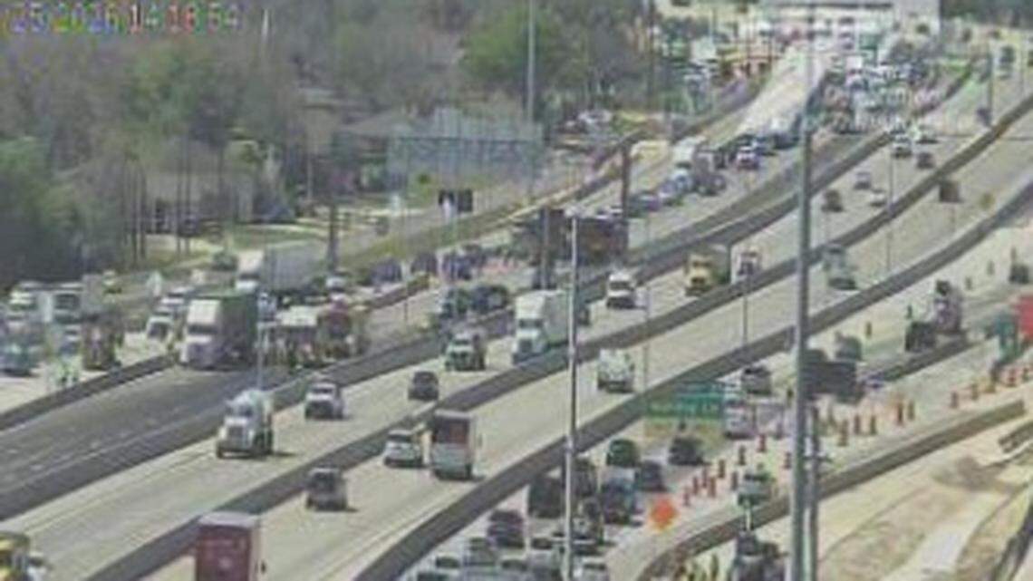 Eastbound Loop 820 closed in North Richland Hills after spill