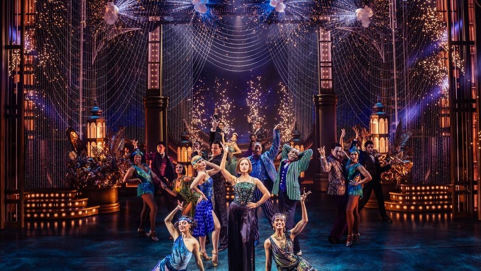 Samantha Pauly (center) & cast in the Broadway production of The Great Gatsby (c) Matthew Murphy and Evan Zimmerman.