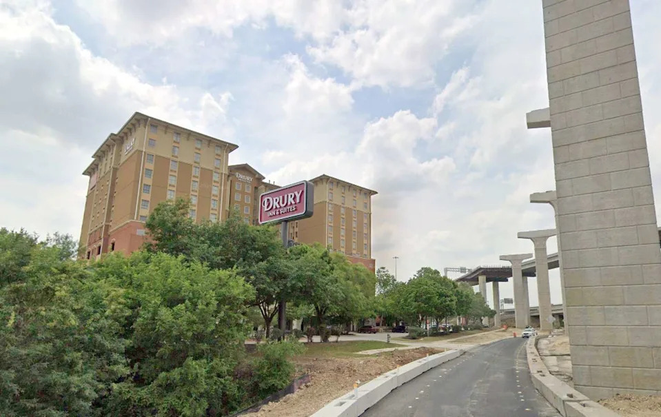 A view from San Antonio, Texas's, Drury Inn is going viral on social media in 2026 because it has a "sad" view of Loop 1604 construction. (Courtesy of Google Streetview)
