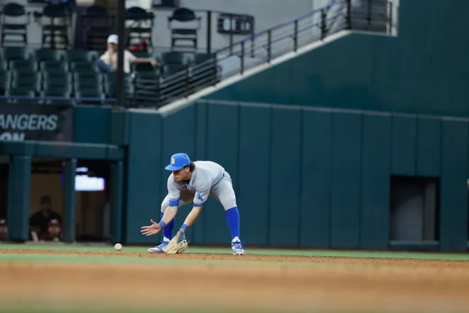 Feb 27, 2026; Arlington, TX, USA; UCLA vs, Tennessee during the Amegy Bank College Baseball Series at Globe Life Field. Mandatory Credit: Chris Jones-Imagn Images