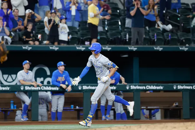 Feb 27, 2026; Arlington, TX, USA; UCLA vs, Tennessee during the Amegy Bank College Baseball Series at Globe Life Field. Mandatory Credit: Chris Jones-Imagn Images