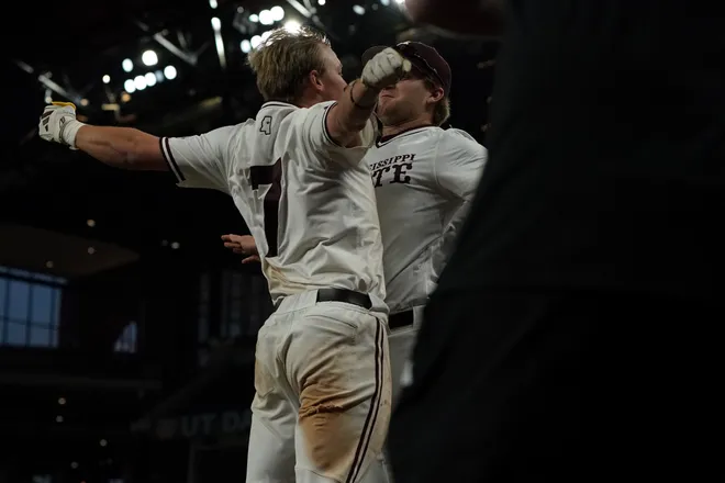 Mar 1, 2026; Arlington, TX, USA; UCLA Bruins against Mississippi State Bulldogs during the Amegy Bank College Baseball Series at Globe Life Field. Mandatory Credit: Dustin Safranek-Imagn Images