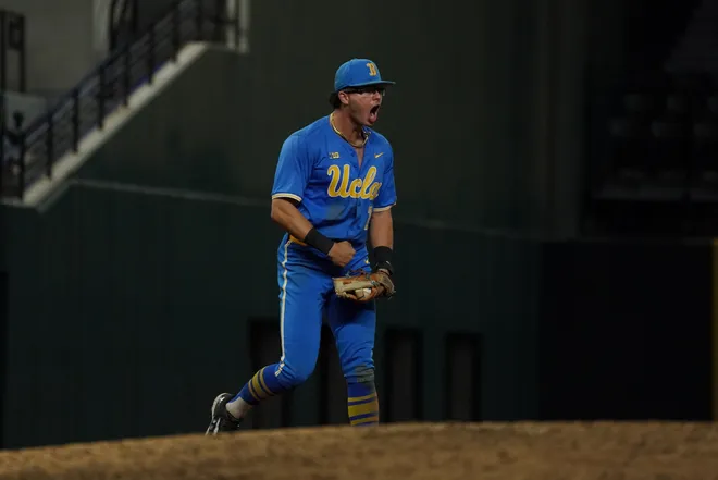 Mar 1, 2026; Arlington, TX, USA; UCLA Bruins against Mississippi State Bulldogs during the Amegy Bank College Baseball Series at Globe Life Field. Mandatory Credit: Dustin Safranek-Imagn Images